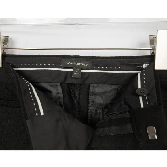 Banana Republic Sloan Slim Fit Black Dress Pants Petite Size 4 Women - Picture 7 of 13